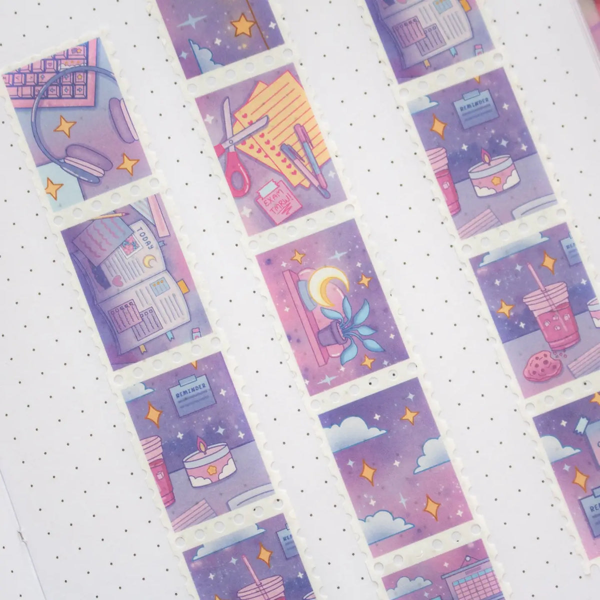 Unicorn Eclipse - Study Night Stamp Washi Tape

1 roll: 25mm x 5m
Made of eco-friendly adhesive paper materials
Easily removable with no residue

✧Notes✧ Please note that color on images may vary from monitor to monitor due to photographing, lighting and screen settings. Minor errors may be possible as these stickers are handmade.