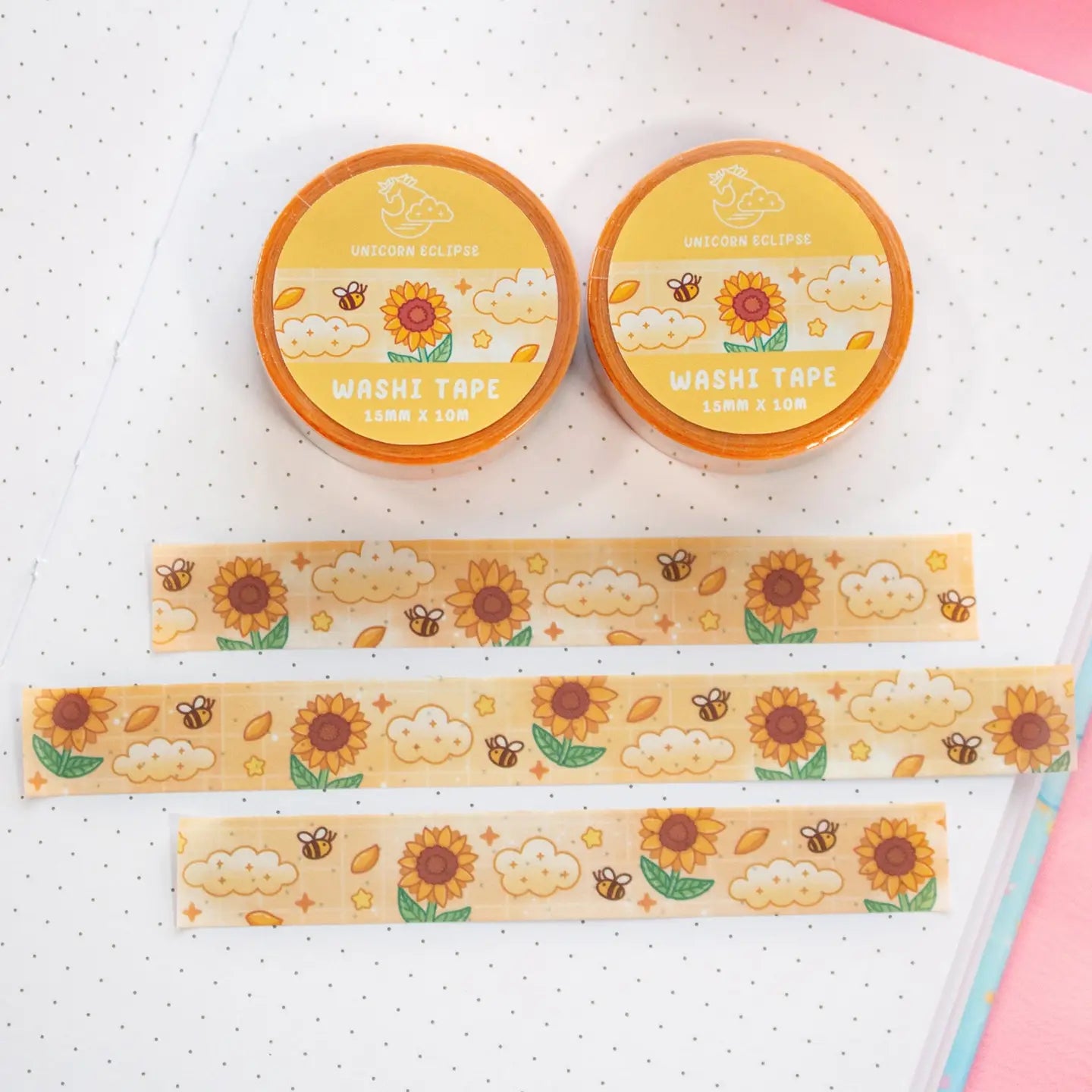 1 roll: 15mm x 10m
Made of eco-friendly adhesive paper materials
Easily removable with no residue

✧Notes✧ Please note that color on images may vary from monitor to monitor due to photographing, lighting and screen settings. Minor errors may be possible as these stickers are handmade.