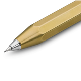 Kaweco Brass SPORT Mechanical Pencil .7mm


Heavy mechanical pencil made of high-quality brass with an individual touch.
Writing instruments of the series Kaweco Brass Sport develop a natural and unique patina during the use. Every mechanical pencil becomes an individual item over time due to this. The sturdy brass is complemented by fine silver elements, such as the logo cap. The writing instrument's high weight already presses slightly onto the paper by itself. This feature makes it possible for you to dr