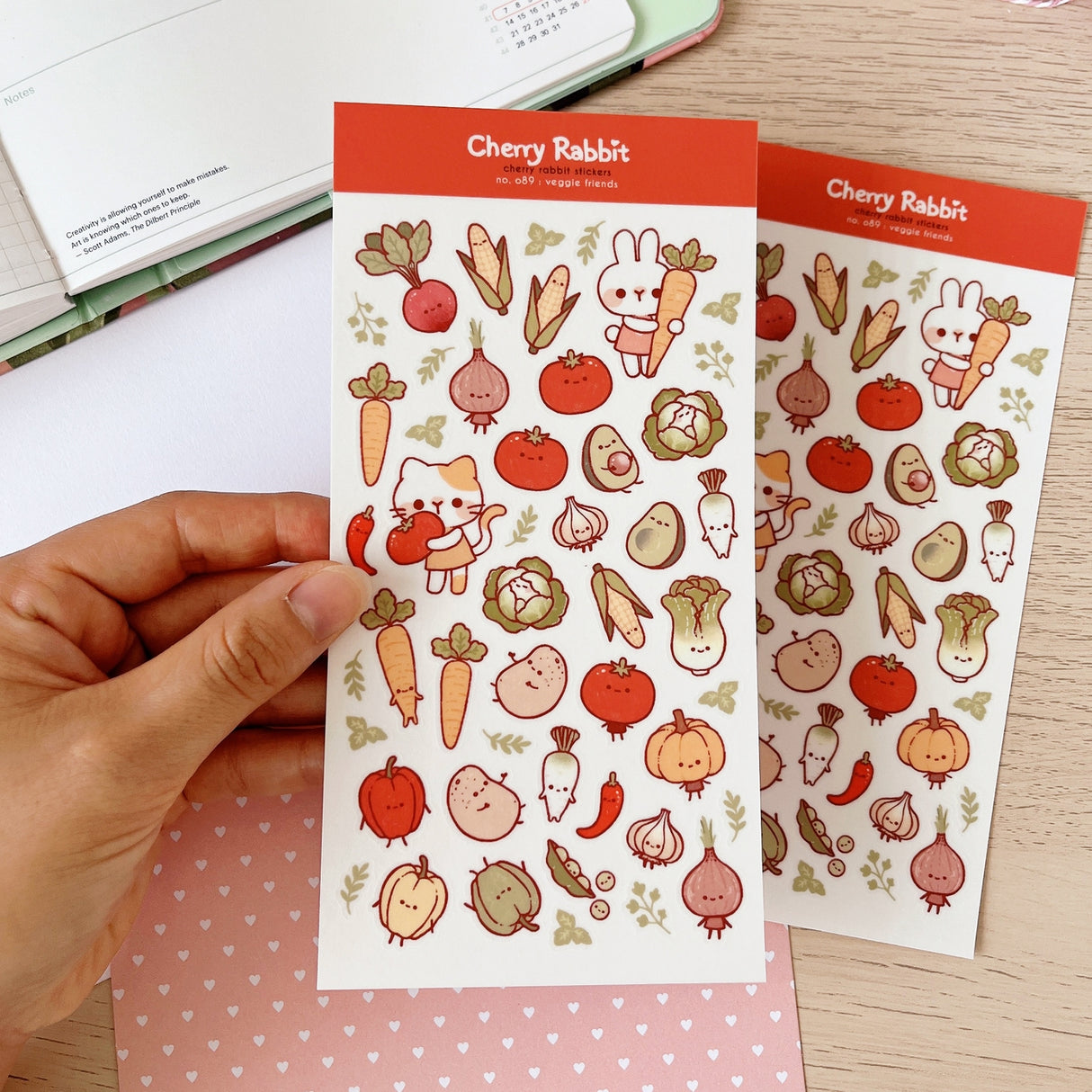 Cherry Rabbit Veggie Friends Sticker Sheet