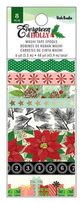 Vicki Boutin Evergreen & Holly Washi Tape 8/Pkg