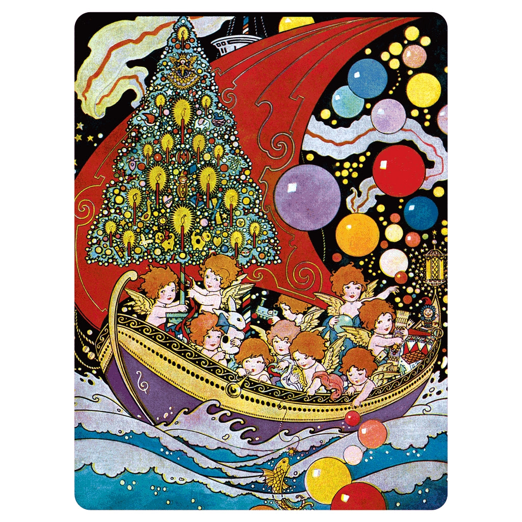 Vintage Christmas Holiday Sticker Box