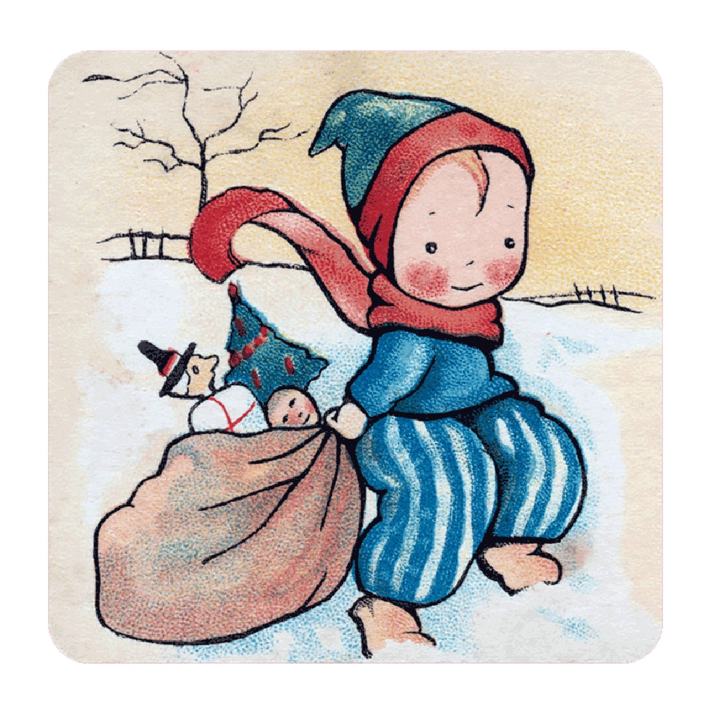 Vintage Christmas Holiday Sticker Box