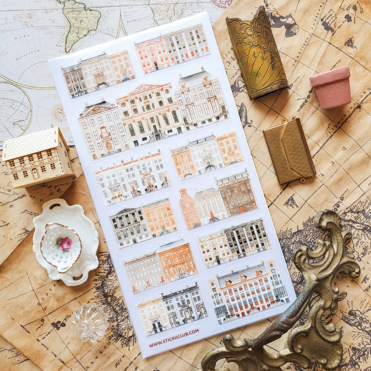 🏢 Step into a watercolor cityscape of timeless charm with this stunning sticker sheet. From stately mansions and grand public halls to quaint vintage facades, every delicate sketch captures the artistry of historic architecture. A treat for architecture admirers and art lovers alike, this sheet will bring a touch of sophistication and old-world beauty to any creative project.