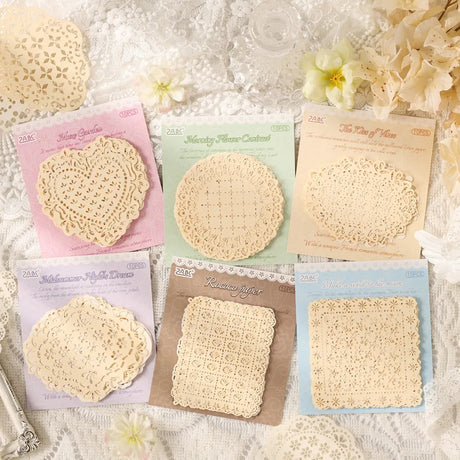 These delightful lacy doilies can be used for a number of projects to great effect or maybe you just want to pop them under your pretty party cupcakes! Perfect for your projects for a pretty delicate effect.

10 Piece Set
2.7in x 3.5in