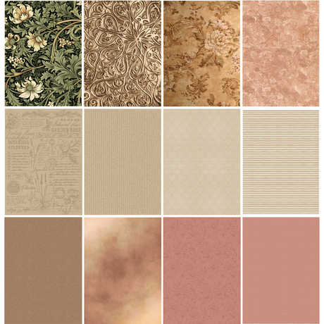 Give your cards and paper crafts a charming vintage flair with our exclusive 6"x8.5" cardstock pads! Filled with 24 double-sided sheets showcasing lovely floral and nature-inspired designs, this paper pad offers 24 coordinating patterns to spark your creativity. Printed on smooth satin finish 65# cover cardstock, it feels luxurious while being acid and lignin-free for lasting quality. Made with love right here in the USA!