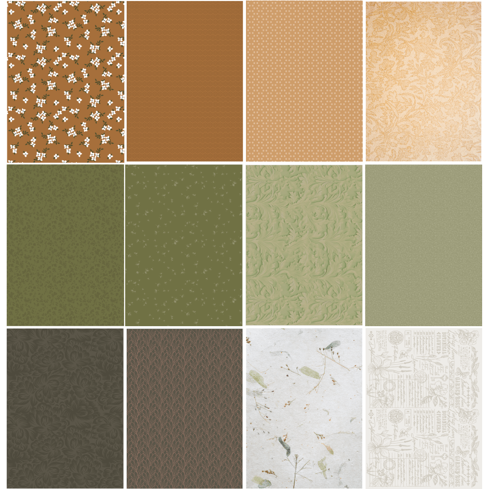 Give your cards and paper crafts a charming vintage flair with our exclusive 6"x8.5" cardstock pads! Filled with 24 double-sided sheets showcasing lovely floral and nature-inspired designs, this paper pad offers 24 coordinating patterns to spark your creativity. Printed on smooth satin finish 65# cover cardstock, it feels luxurious while being acid and lignin-free for lasting quality. Made with love right here in the USA!