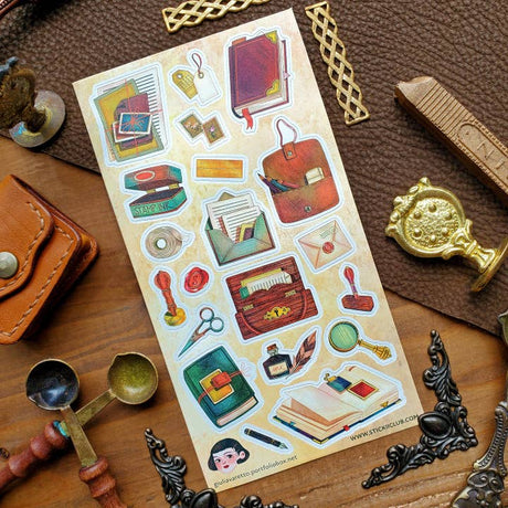Vintage School Supplies Sticker Sheet