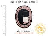 Black Cat Black Coffee Vinyl Sticker