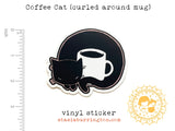 Coffee Cat Nap Vinyl Sticker