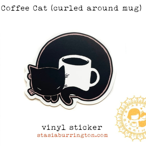 Vinyl Sticker - Coffee Cat (Coffee Nap)