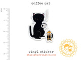 Coffee Cat Vinyl Sticker
