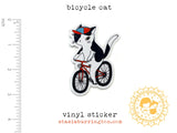 Kitty Cyclist Vinyl Sticker