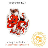 Octopus Hug Vinyl Sticker  Stasia Burrington Illustration