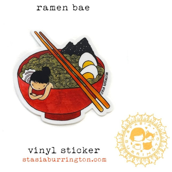 Ramen Bae Vinyl Sticker  Stasia Burrington Illustration