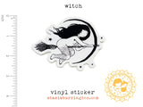 Little Hairy Woman Witch Vinyl Sticker