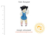 The Finger Rude Girl Vinyl Sticker