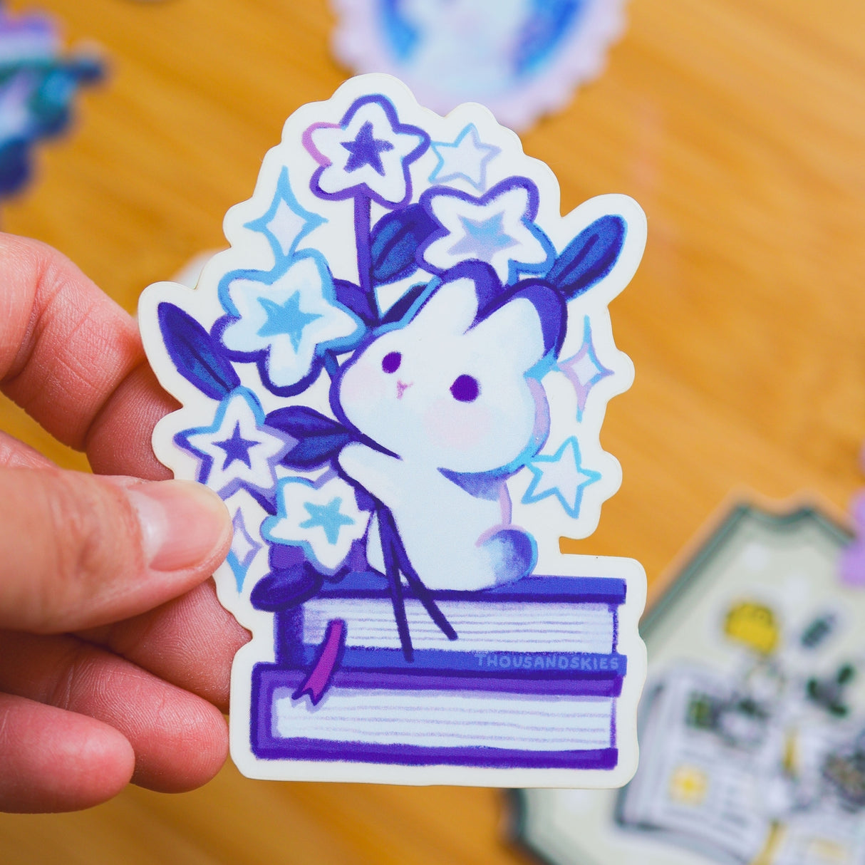 Thousand Skies Rabbit's Star Bouquet Vinyl Sticker (Transparent)