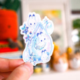 Moonstone and Bunnies Vinyl Sticker (Holographic)