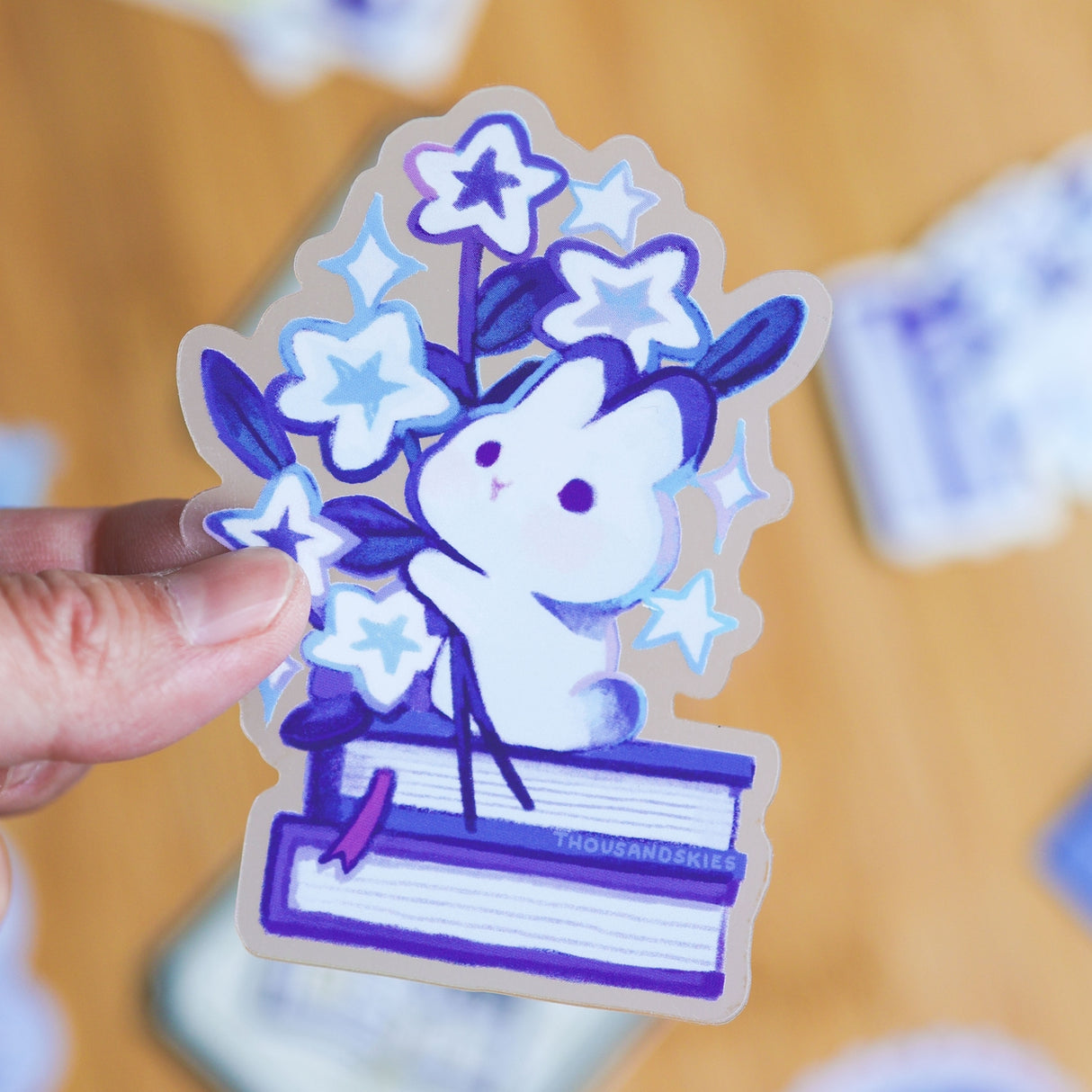 Thousand Skies Rabbit's Star Bouquet Vinyl Sticker (Transparent)