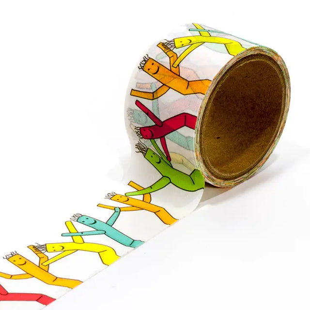 Extra wide Wacky Waving Inflatable Arm Flailing Tube Man washi tape!

Each roll is 30mm X 5m
Acid-free
Original Smarty Pants design
Individually shrink wrapped
Kraft label on top displays pattern of tape
White label on bottom with product information
