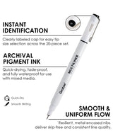 THE GRABIE ARCHIVAL PROMISE - Draw with unrivaled confidence knowing our fade-proof pigment ink is fast-drying and boasts uncompromising waterproof performance across every single tip. This ensures your lines stay crisp, permanent, and bleed-free, even on the most detailed work.