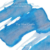 A clear sky-blue base is gently washed with deep ocean-blue undertones, while graceful grayish blues softly bloom across the surface, evoking the Blue Castle, the dreamlike refuge Valancy created in her imagination to endure a life bound by restraint.