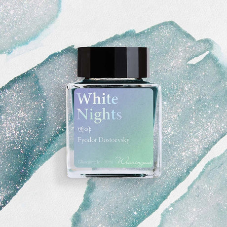A watery blue tinged with teal and soft lavender, shimmering with silvery night air and red sparks of excitement. An ink that echoes the brief love of Saint Petersburg's White Nights.