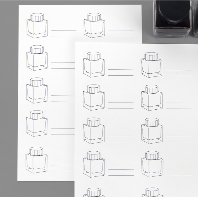 Wearingeul Impression Ink Color Swatch A5 Sheets- Ink Bottles