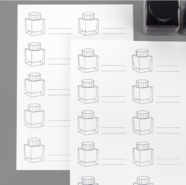 Wearingeul Impression Ink Color Swatch A5 Sheets- Ink Bottles