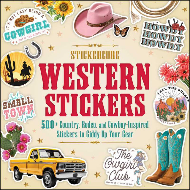 Colorful cowboy hats and boots. Lucky horseshoes and bucking broncos. Prickly cacti and desert sunsets. Delivering 500+ “cowboy-core” designs, this country-inspired StickerCore collection brings the Wild West to everyone.

Rhinestone-studded cowgirl boots, pretty paisleys, neon saloon signs, flower-crowned steer skulls, lucky horseshoes, galloping stallions, and fun sayings like “Yeehaw!” and “Howdy!”—what’s not to love about the western aesthetic?
 
 With Western Stickers, those ready to saddle up in style
