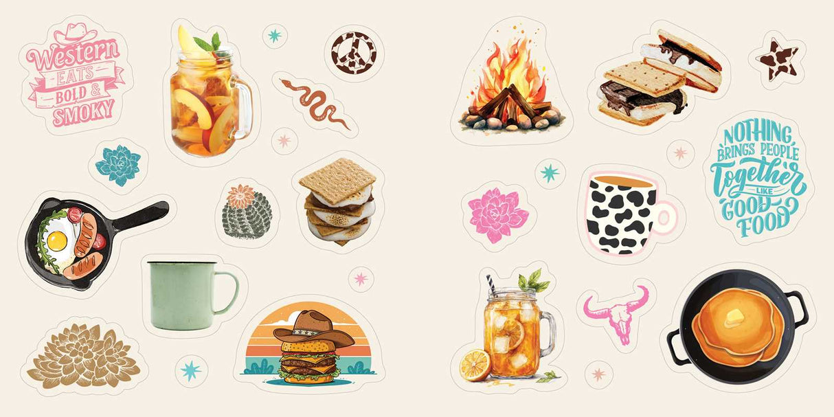 Colorful cowboy hats and boots. Lucky horseshoes and bucking broncos. Prickly cacti and desert sunsets. Delivering 500+ “cowboy-core” designs, this country-inspired StickerCore collection brings the Wild West to everyone.

Rhinestone-studded cowgirl boots, pretty paisleys, neon saloon signs, flower-crowned steer skulls, lucky horseshoes, galloping stallions, and fun sayings like “Yeehaw!” and “Howdy!”—what’s not to love about the western aesthetic?
 
 With Western Stickers, those ready to saddle up in style