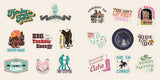 Colorful cowboy hats and boots. Lucky horseshoes and bucking broncos. Prickly cacti and desert sunsets. Delivering 500+ “cowboy-core” designs, this country-inspired StickerCore collection brings the Wild West to everyone.

Rhinestone-studded cowgirl boots, pretty paisleys, neon saloon signs, flower-crowned steer skulls, lucky horseshoes, galloping stallions, and fun sayings like “Yeehaw!” and “Howdy!”—what’s not to love about the western aesthetic?
 
 With Western Stickers, those ready to saddle up in style