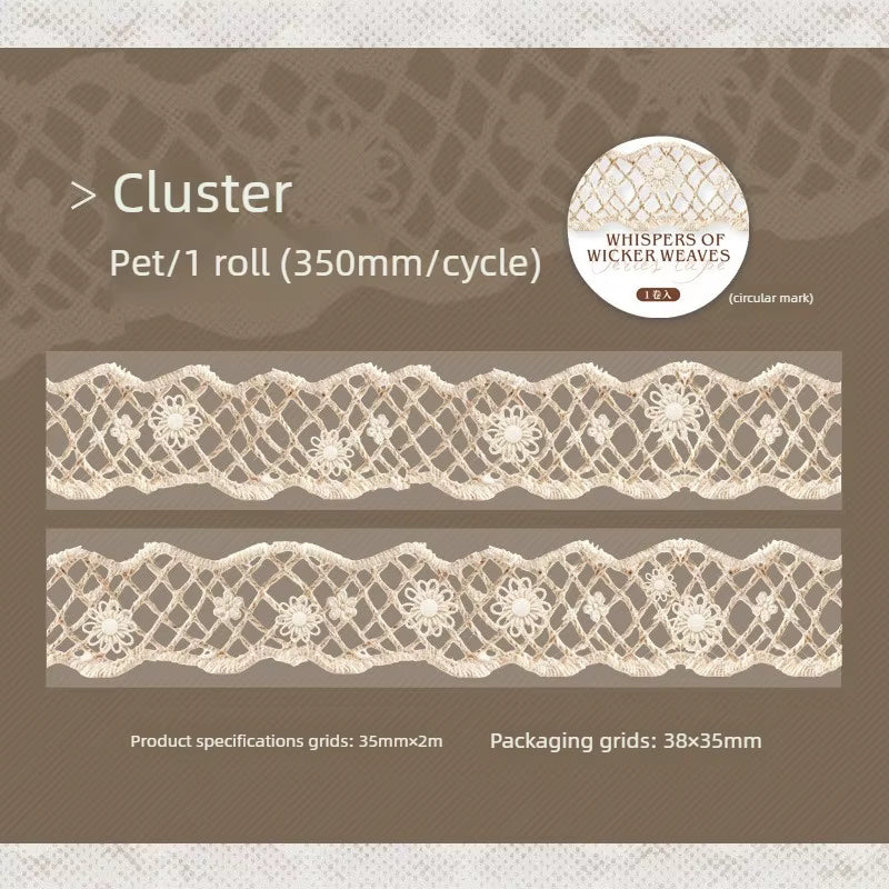 Add a cozy touch to your crafts with the Whiskers of Wicker Weaves Kiss Cut PET Tape. Each kiss‑cut piece is easy to peel and perfect for decorating journals, planners, pen‑pal letters, scrapbooks, and gifts. The soft wicker‑inspired motifs give your pages a gentle, homey touch that feels both cute and calming.

Kiss Cut
Includes 1 roll of PET tape