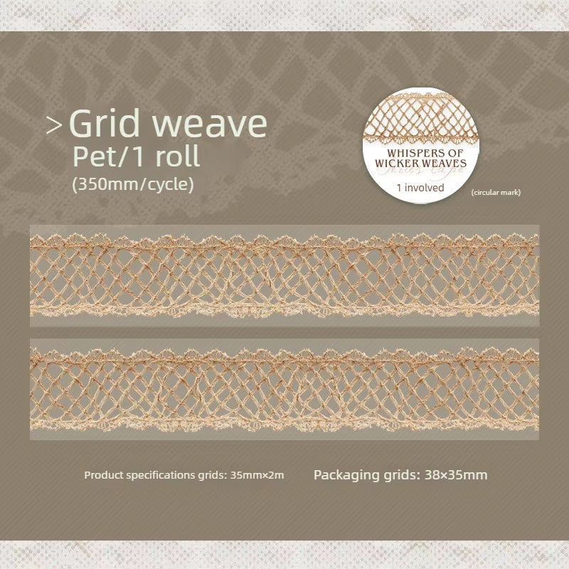 Add a cozy touch to your crafts with the Whiskers of Wicker Weaves Kiss Cut PET Tape. Each kiss‑cut piece is easy to peel and perfect for decorating journals, planners, pen‑pal letters, scrapbooks, and gifts. The soft wicker‑inspired motifs give your pages a gentle, homey touch that feels both cute and calming.

Kiss Cut
Includes 1 roll of PET tape