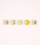 White Floral Emblem Washi Tape