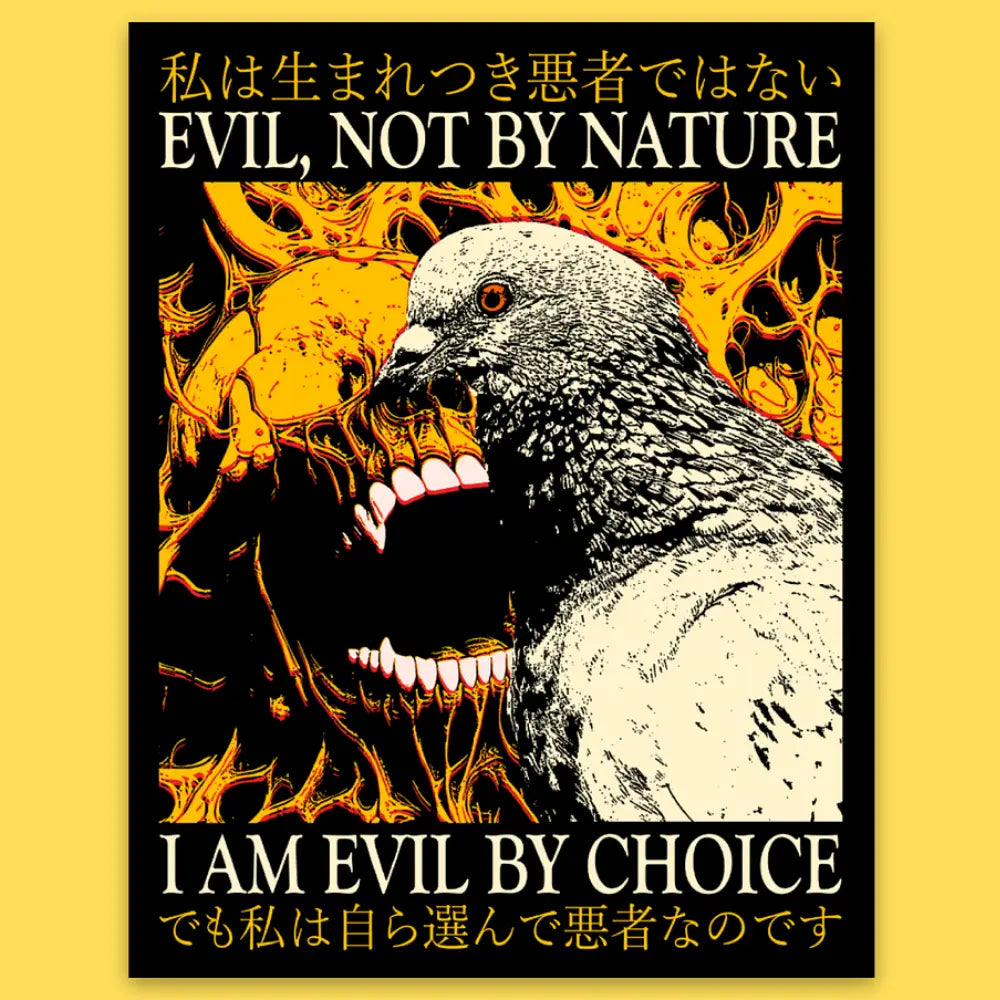 Wicked Clothes - Evil By Choice Vinyl Sticker

• Durable &amp; weatherproof
• Made of thick vinyl which protects from scratching, rain &amp; sunlight
• Size: 3" x 2.3" inches