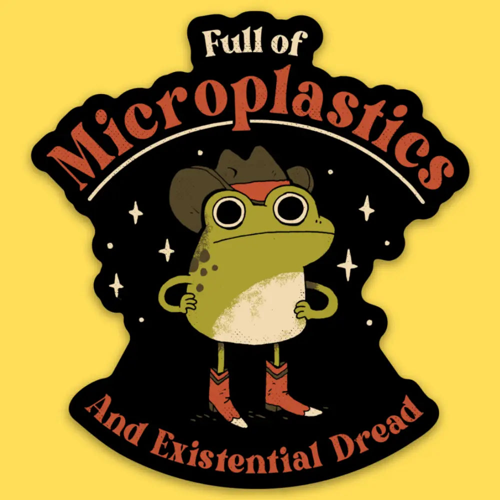 Wicked Clothes - Full of Microplastics Vinyl Sticker

• Durable &amp; weatherproof
• Made of thick vinyl which protects from scratching, rain &amp; sunlight
• Size: 3" x 2.8" inches