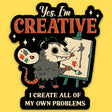 Wicked Clothes - Yes, I'm Creative Vinyl Sticker

• Durable &amp; weatherproof
• Made of thick vinyl which protects from scratching, rain &amp; sunlight
• Size: 3" x 2.6" inches