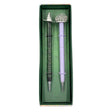 Celebrate your love of Wicked with this set of two ballpoint pens, perfect to use for writing notes, spells, or letters home from your time at Shiz University.

DETAILED DESIGN: This deluxe set contains two ballpoint pens with designs inspired by both Elphaba and Glinda. Each pen features a detailed silver, die-cast metal topper of Elphaba hat and Glinda’s crown.&nbsp;

PERFECT FOR FANS: This pen set makes a wonderful gift and is a perfect way to show your love for Wicked and the beloved characters of Elpha