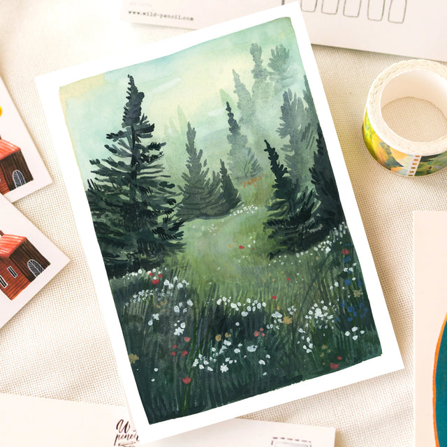This postcard will be perfect little gift during this Christmas season. Made from one of my sketchbook paintings, with love from Czech Republic. Printed in high quality on matte paper.