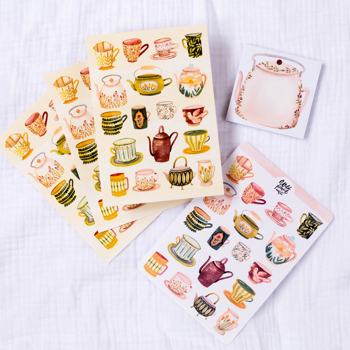 This postcard designed with all tea lovers in mind will be perfect for your snail mail, art wall and letters. You can find the same motif also as a sticker sheet, here. Made from one of my sketchbook paintings with love in Czech Republic.