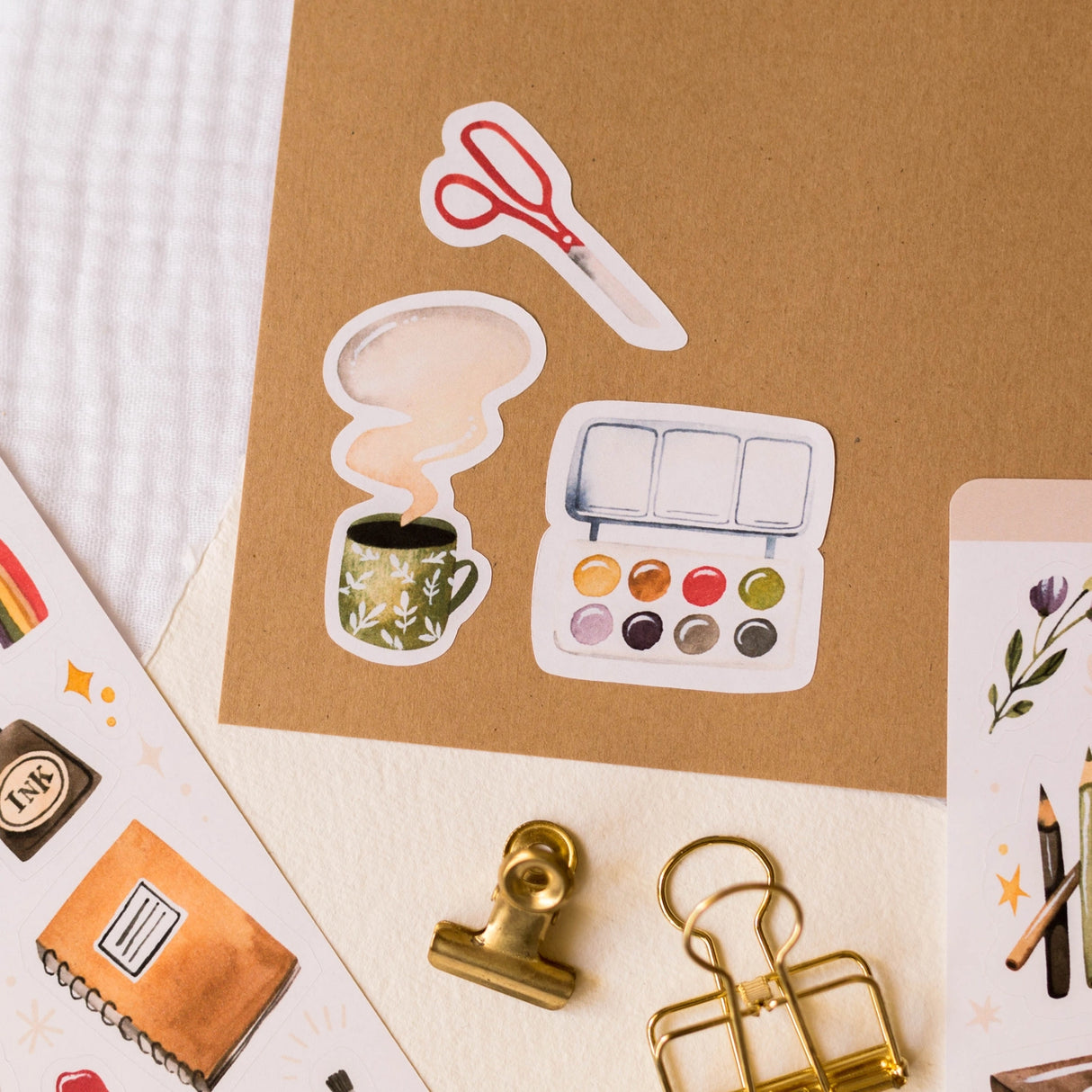 This paper sticker sheet has been designed with all summer lovers in mind! Perfect for your bullet journal, planner, snail mail or various other crafts. Designed from my original sketchbook illustrations, each made with love in Czech Republic.