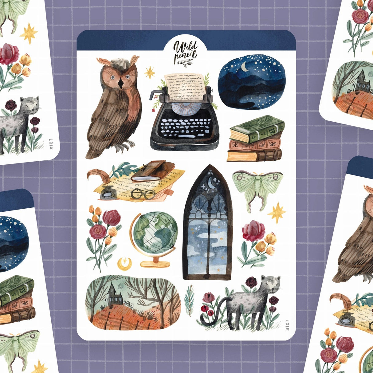 Wild Pencil Studio Sticker Sheet - Dark Academia