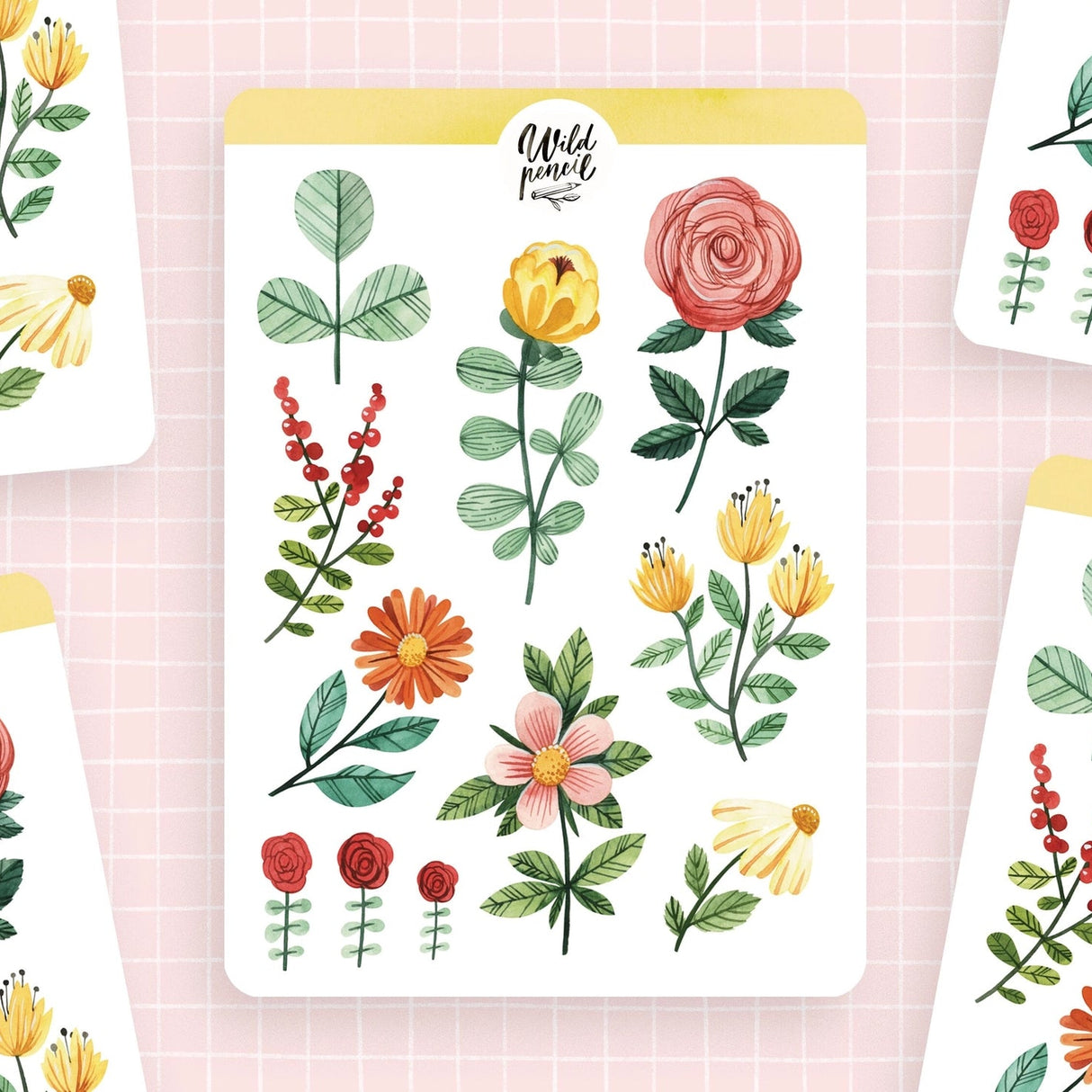 Wild Pencil Studio Sticker Sheet - Flowers