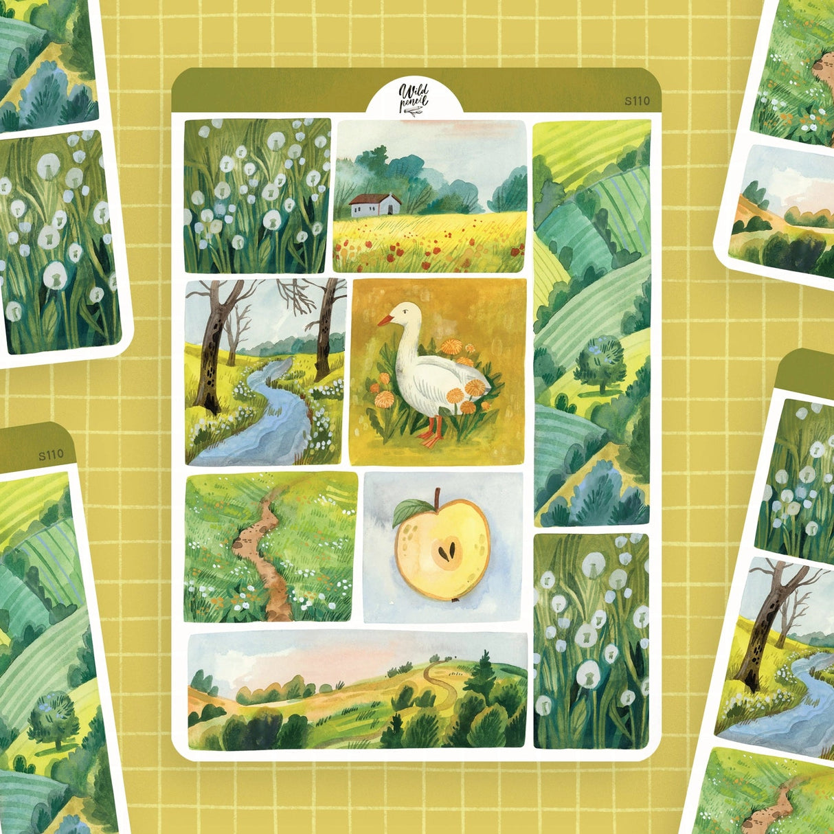 Wild Pencil Studio Sticker Sheet - Spring Landscapes