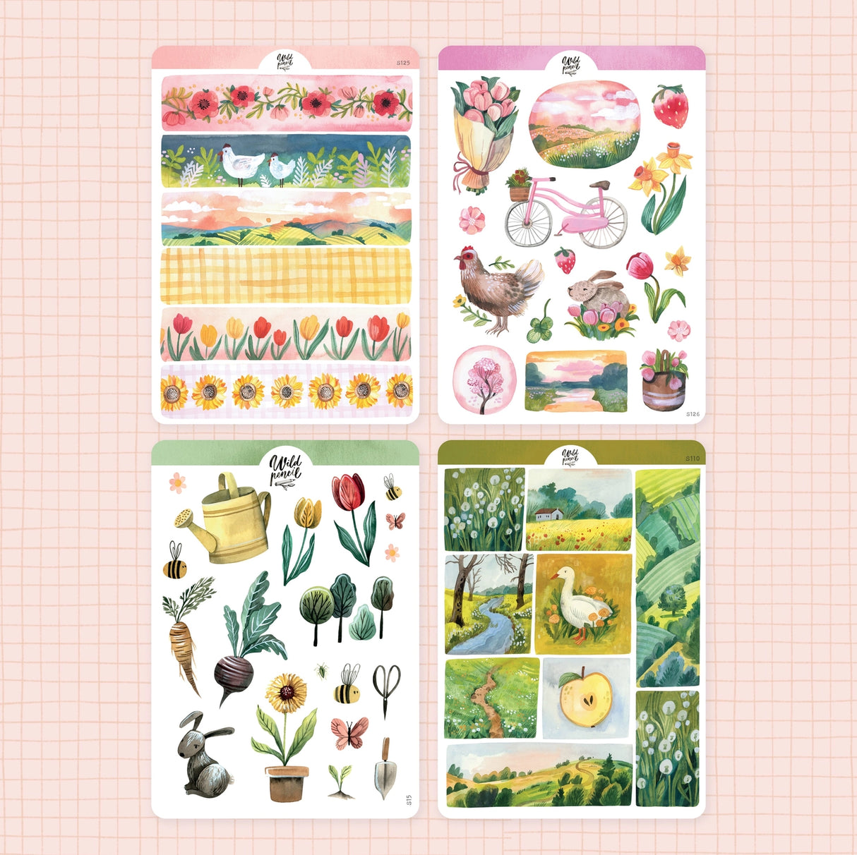 Get four stickers sheets in a bundle for better price! Perfect for your bullet journal, planner, snail mail or various other crafts. Designed from my original sketchbook illustrations, each made with love in Czech Republic.