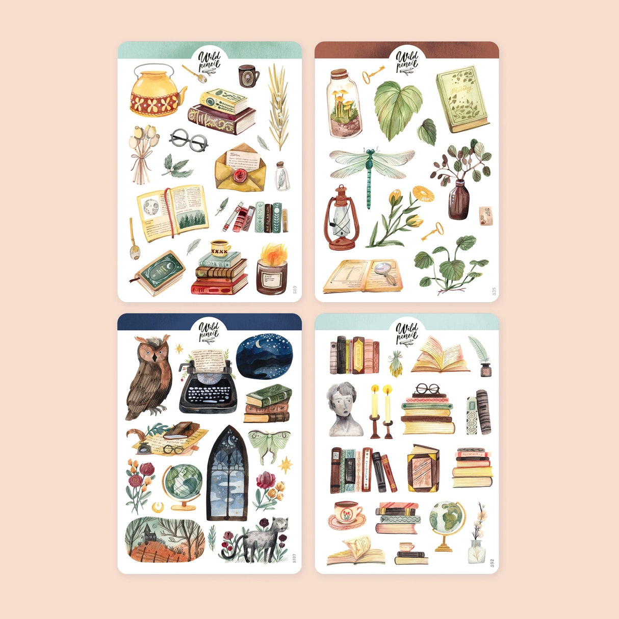 Get four stickers sheets in a bundle for better price! Perfect for your bullet journal, planner, snail mail or various other crafts. Designed from my original sketchbook illustrations, each made with love in Czech Republic.