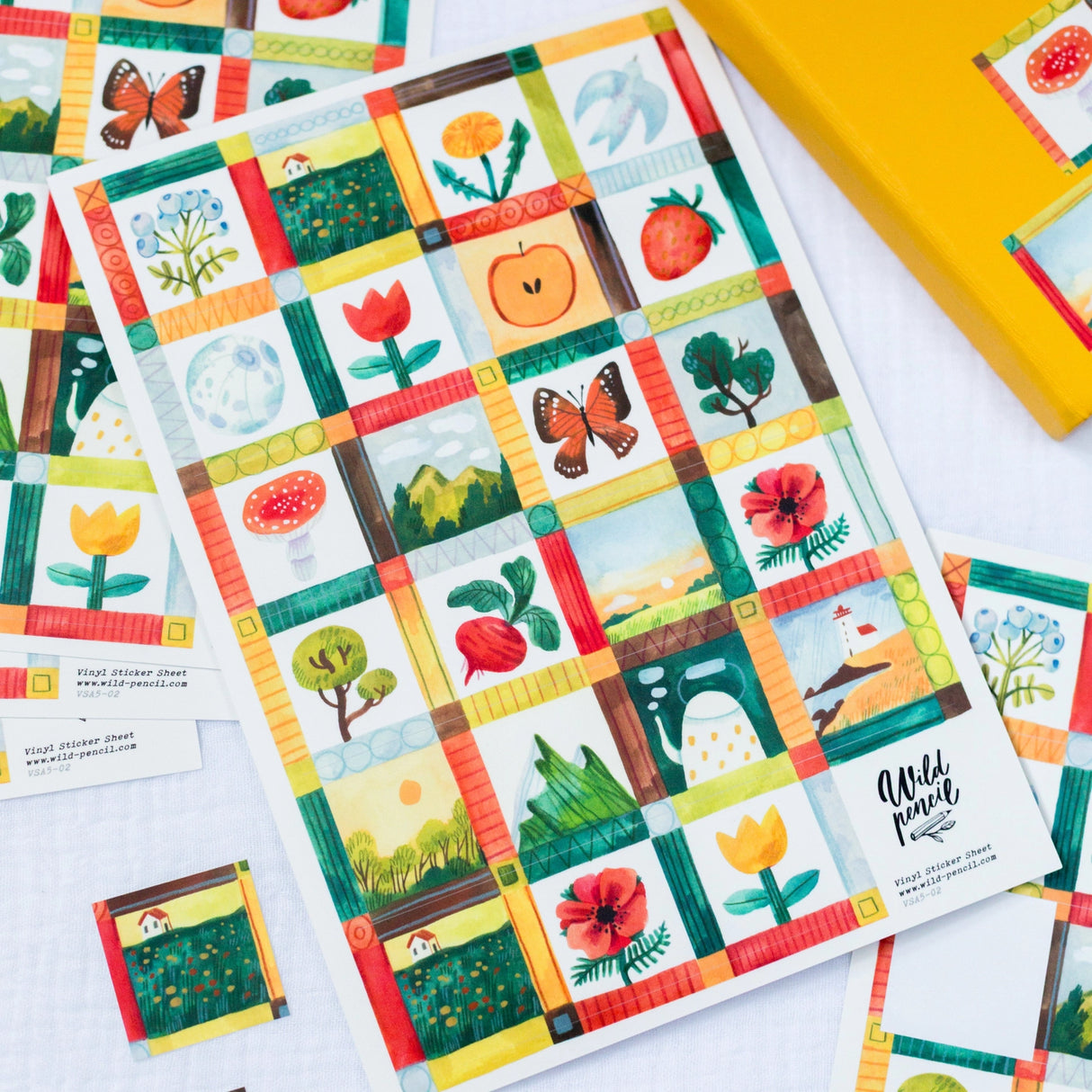 Wild Pencil Studio Vinyl Sticker Sheet - Meadow Mosaic