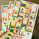 Wild Pencil Studio Vinyl Sticker Sheet - Meadow Mosaic